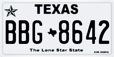 TX license plate BBG8642