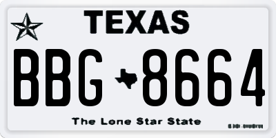 TX license plate BBG8664