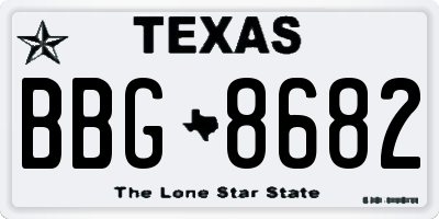 TX license plate BBG8682