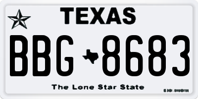 TX license plate BBG8683