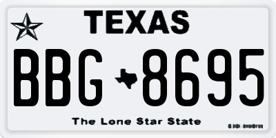 TX license plate BBG8695