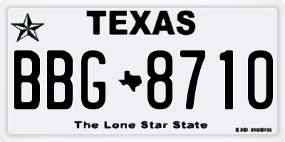 TX license plate BBG8710
