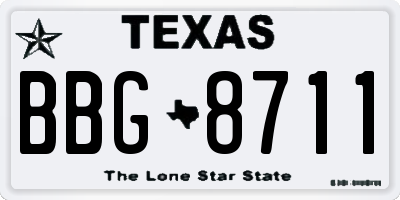 TX license plate BBG8711