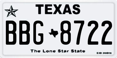 TX license plate BBG8722