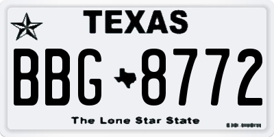 TX license plate BBG8772