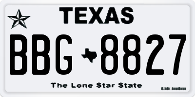 TX license plate BBG8827