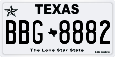 TX license plate BBG8882