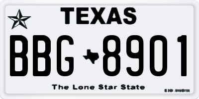 TX license plate BBG8901