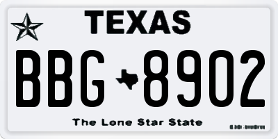 TX license plate BBG8902