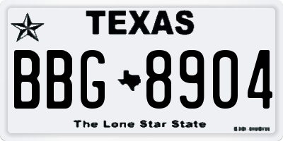 TX license plate BBG8904