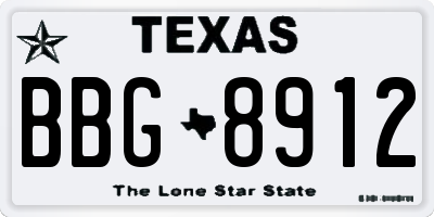 TX license plate BBG8912