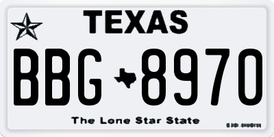 TX license plate BBG8970