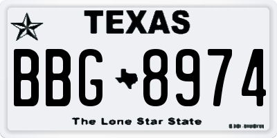 TX license plate BBG8974