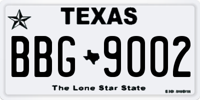 TX license plate BBG9002