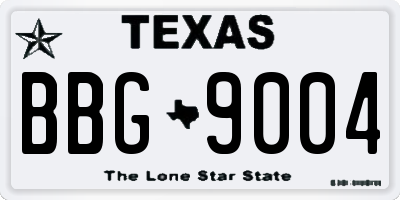 TX license plate BBG9004