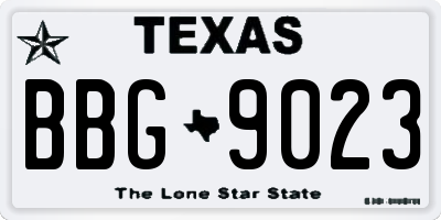 TX license plate BBG9023