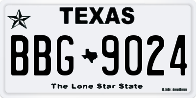 TX license plate BBG9024