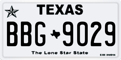 TX license plate BBG9029