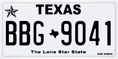 TX license plate BBG9041