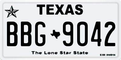 TX license plate BBG9042