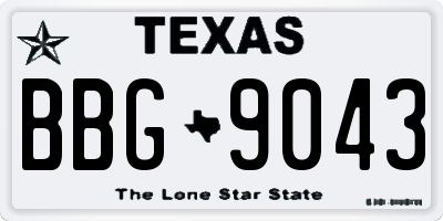 TX license plate BBG9043