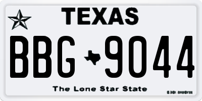 TX license plate BBG9044