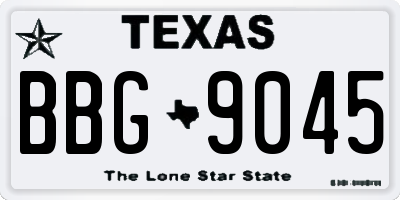 TX license plate BBG9045