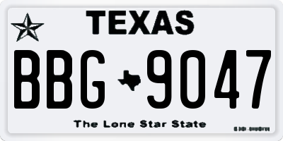 TX license plate BBG9047