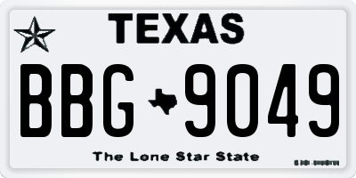 TX license plate BBG9049