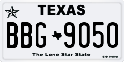 TX license plate BBG9050