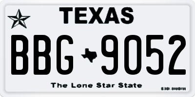 TX license plate BBG9052