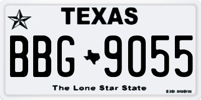 TX license plate BBG9055