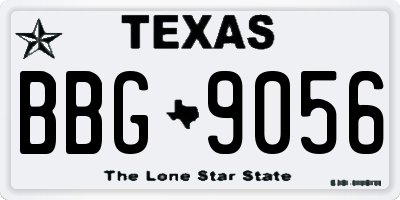 TX license plate BBG9056