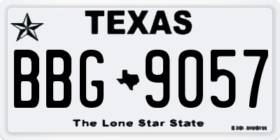 TX license plate BBG9057