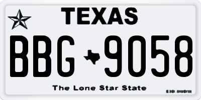 TX license plate BBG9058