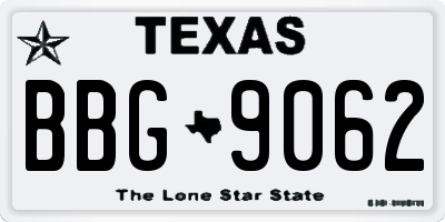 TX license plate BBG9062