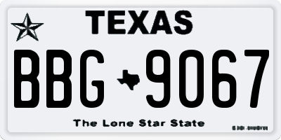 TX license plate BBG9067