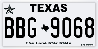 TX license plate BBG9068