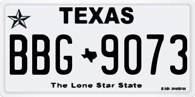 TX license plate BBG9073