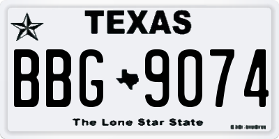 TX license plate BBG9074