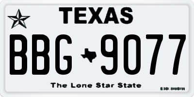 TX license plate BBG9077