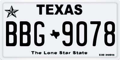 TX license plate BBG9078