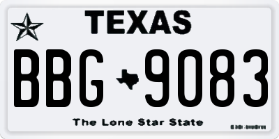 TX license plate BBG9083