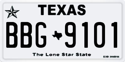 TX license plate BBG9101