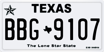 TX license plate BBG9107