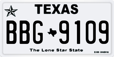 TX license plate BBG9109