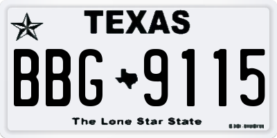 TX license plate BBG9115