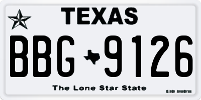 TX license plate BBG9126