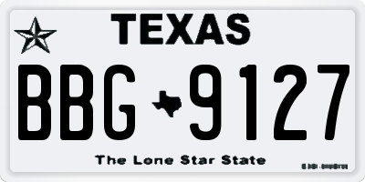 TX license plate BBG9127