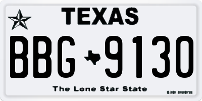 TX license plate BBG9130